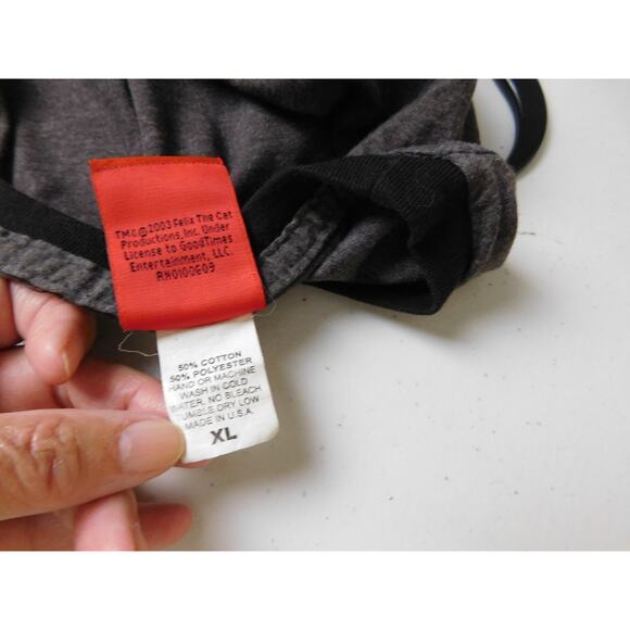 Vintage Junk Food Felix The Cat Catfight Boxing Junior XL Brown Short Sleeve USA - Picture 5 of 5